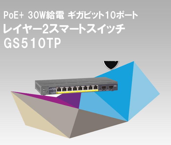 PoE 15.4W給電 ギガビット10ポート スマートスイッチ GS110TP | 防犯