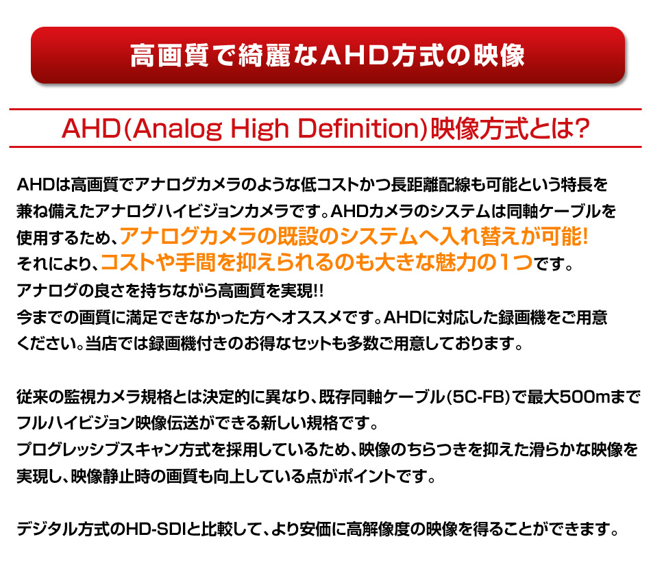 AHD方式の映像について