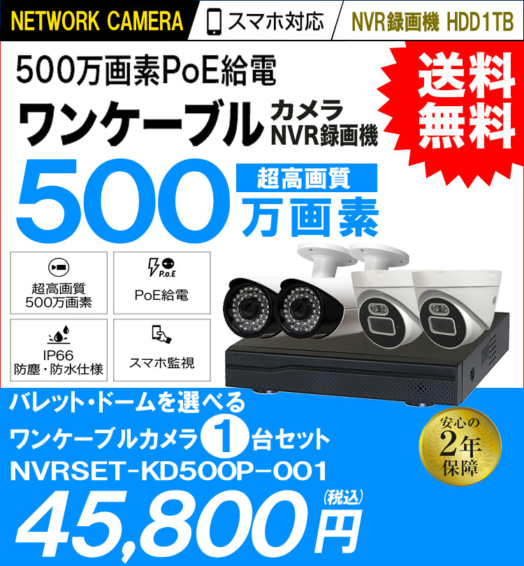 防犯カメラ 屋外 録画機能付き 防水 広角 ネットワークカメラ 1台