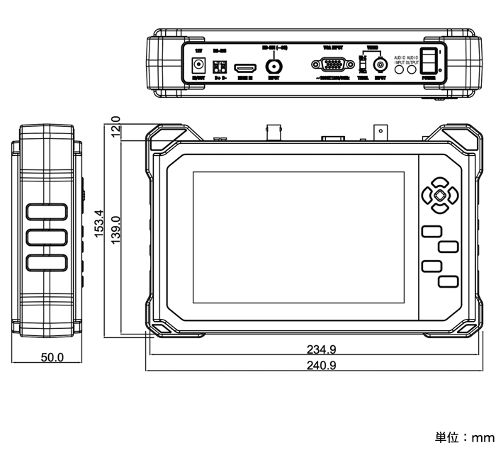 SeeEyes HD-SDI /アナログHD /7インチ アナログ マルチモニター SC